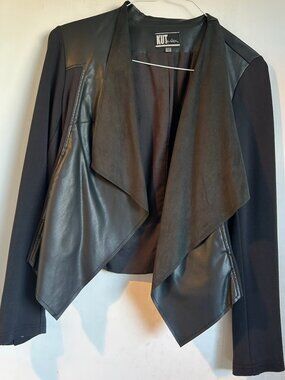 KUT - Faux Leather Jacket Black and Green